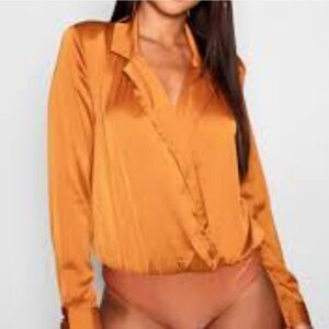 Zara mustard gold bodysuit size medium